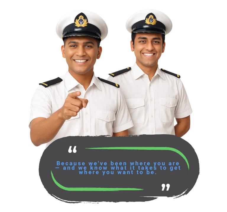 Merchant navy Officers representing IMUCET and DNS Sponsorship coaching in Kerala by NauTutor – real sailors guiding future mariners.