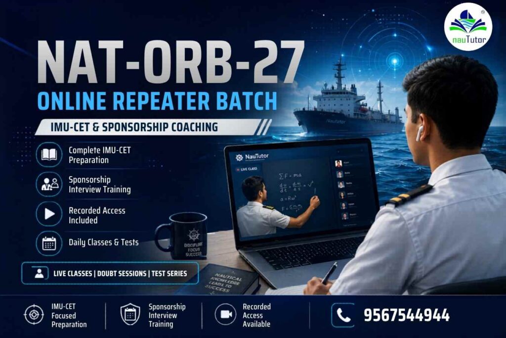 NAT-ORB-27 online repeater batch poster for IMU CET and DNS, BSC and B.Tech sponsorship coaching in Kerala by NauTutor