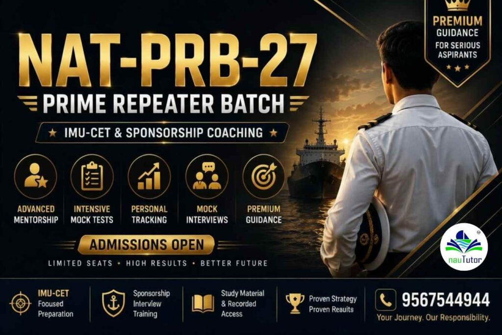 NAT-PRB-27 prime repeater batch premium IMU CET and sponsorship coaching poster in Kerala by NauTutor