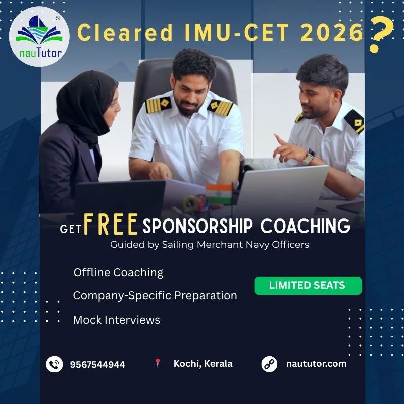 NauTutor Academy Free Sponsorship Coaching in Kerala guided by Merchant Navy Officers for IMU CET 2026 aspirants