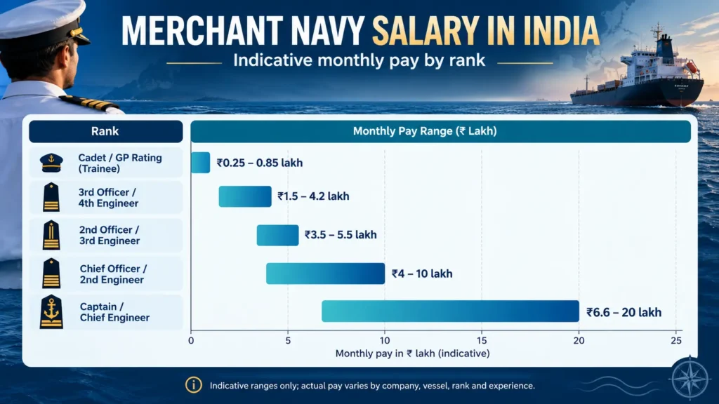 Merchant Navy Salary in India Infographic